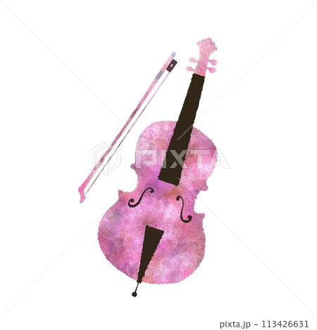 チェロをデザインしたイラスト 113426631