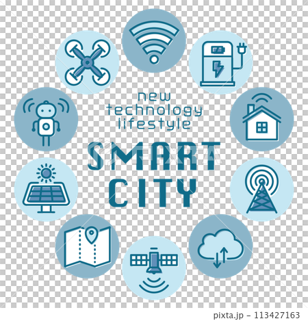 Smart City Round Frame Icon 113427163
