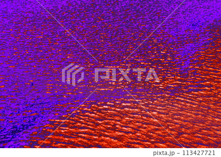 Snow crust changed colors. Snow crust as an abstract background. Texture. 113427721