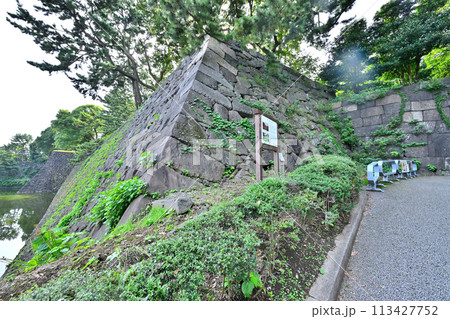 東御苑汐見坂の石垣と堀 東御苑汐見坂の石垣と堀 113427752