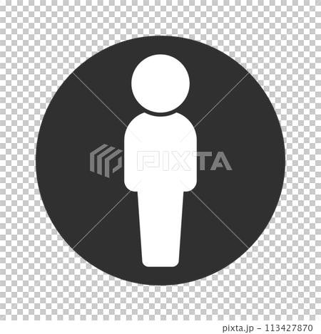 一個人站在黑色圓圈中的象形圖 — 基本人形圖標 113427870