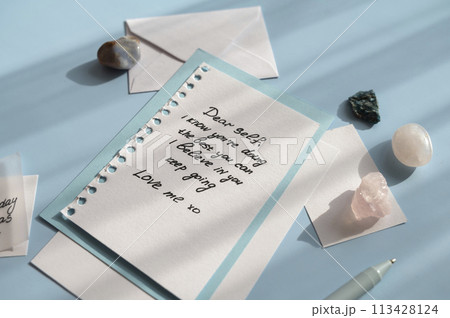 Encouragement quote on note starting with dear 113428124