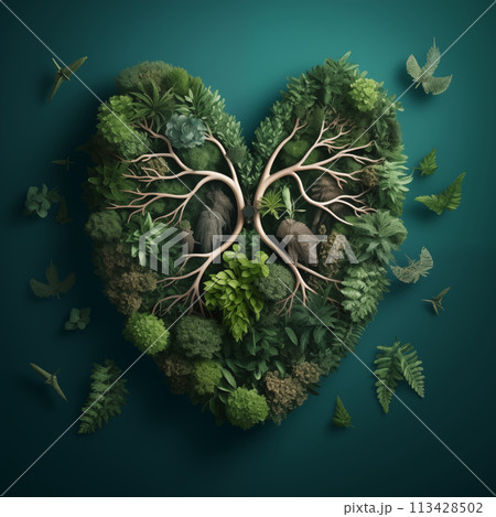 Green lungs rainforest on island in sea Green lungs rainforest on island in sea 113428502