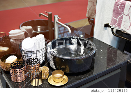 Washbasin in bathroom Washbasin in bathroom 113429153