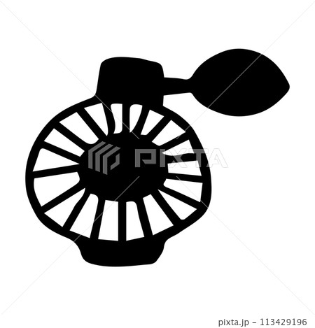 Single element doodle illustration of a perfume bottle Single element doodle illustration of a perfume bottle 113429196