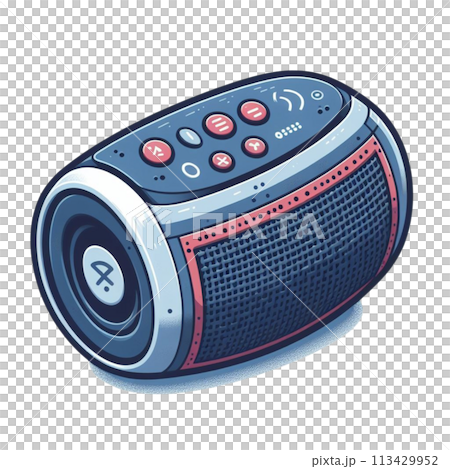 ワイヤレスBluetoothスピーカー かわいいイラスト 003 113429952