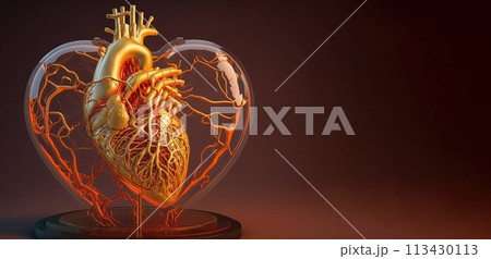 Artificial organ transplantation, heart. Modern medical technologies. AI generated. Artificial organ transplantation, heart. Modern medical technologies. AI generated. 113430113