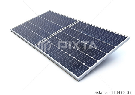 Solar panel on white background, isolate, alternative source. Clean technologies of future. AI generated. Solar panel on white background, isolate, alternative source. Clean technologies of future. AI generated. 113430133