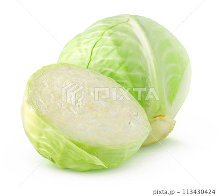 Fresh cabbage isolated on white Fresh cabbage isolated on white 113430424