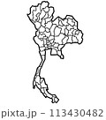Thailand political map outline Thailand political map outline 113430482