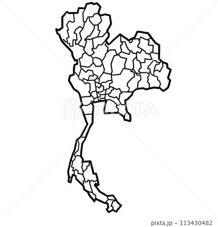 Thailand political map outline 113430482