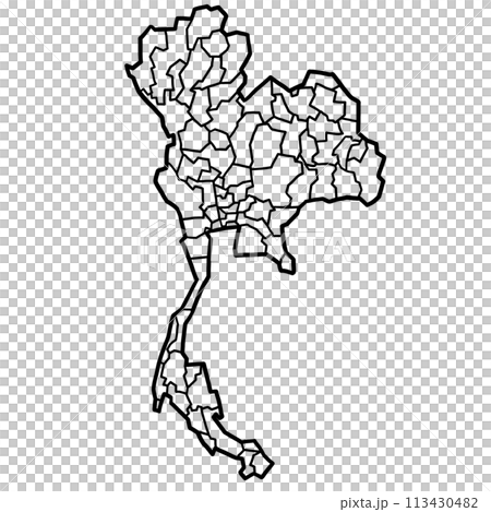 Thailand political map outline 113430482