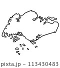 Singapore map outline Singapore map outline 113430483