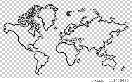 World continent map outline 113430486