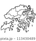 Hong Kong political map outline Hong Kong political map outline 113430489
