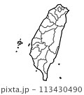 Taiwan political map outline Taiwan political map outline 113430490