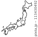 Japan political map outline Japan political map outline 113430492