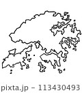 Hong Kong map outline Hong Kong map outline 113430493
