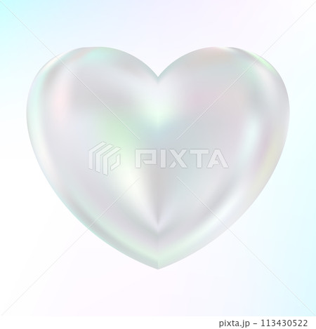 Holographic mother-of-pearl heart. Opal heart shape. Magic love talisman. 113430522