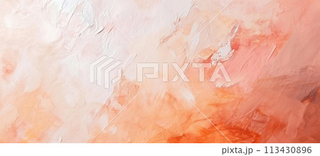 White peach color acrylic abstraction, Expressive aesthetics 113430896