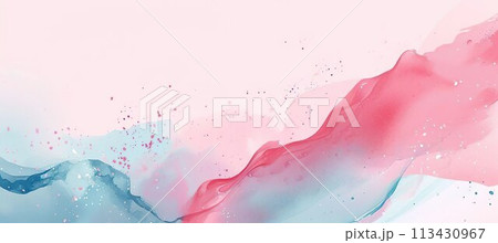 Lovely pink and light blue abstract illustration, watercolor Lovely pink and light blue abstract illustration, watercolor 113430967