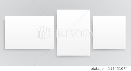 Vector three paper sheets, template or mockup Vector three paper sheets, template or mockup 113431074