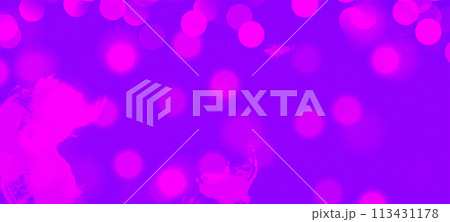 Purple widescreen bokeh background for Banner, Poster, ad, celebration, and various design works 113431178