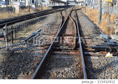鉄道線路の分岐ポイント 113432912
