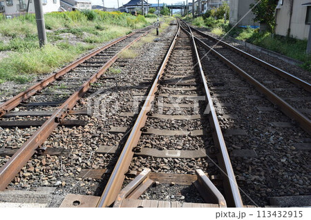 鉄道線路の分岐ポイント 鉄道線路の分岐ポイント 113432915