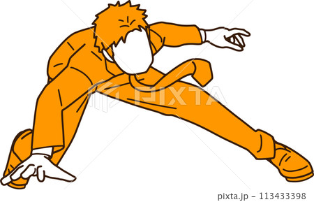 カッコいいポーズのビジネスマンのイラスト カッコいいポーズのビジネスマンのイラスト 113433398