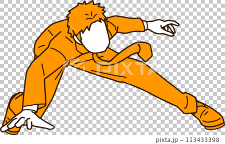 カッコいいポーズのビジネスマンのイラスト カッコいいポーズのビジネスマンのイラスト 113433398