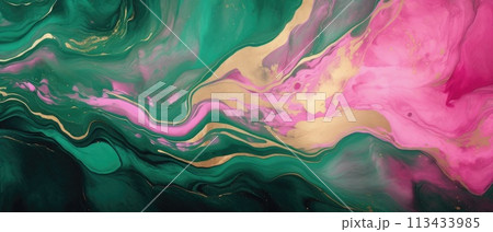 Elegance meets art in this abstract marbled ink painted painting texture luxury background banner illustration, Ai Generated. 113433985