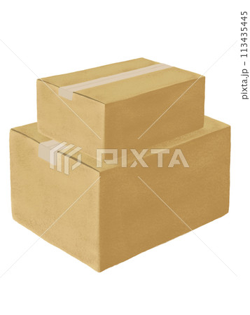 ダンボール箱（2段）のイラスト素材 [113435445] - PIXTA