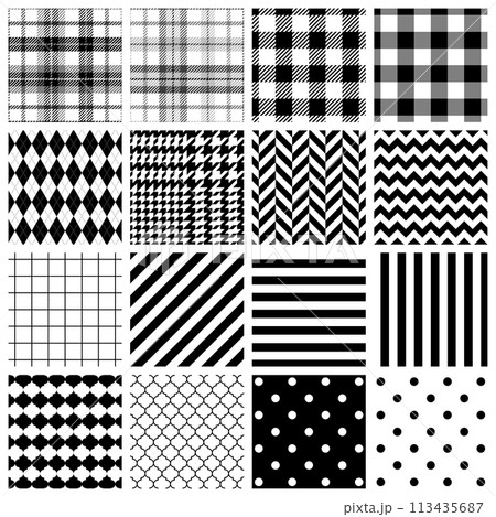 シームレスパターンのスウォッチ（16種類） 113435687