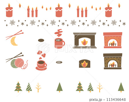 冬のイメージのイラストセット 113436648