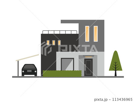 スリット窓のある戸建ての家 スリット窓のある戸建ての家 113436965