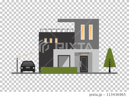 スリット窓のある戸建ての家 スリット窓のある戸建ての家 113436965