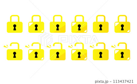 南京錠のアイコンセット 113437421