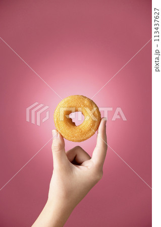 ドーナツを持つ 113437627
