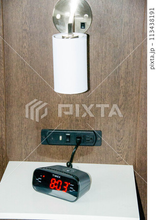 Digital clock on the wall Digital clock on the wall 113438191