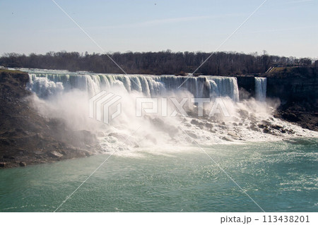 Beautiful Niagara Falls. Horseshoe Falls from the Canadian side in spring Beautiful Niagara Falls. Horseshoe Falls from the Canadian side in spring 113438201