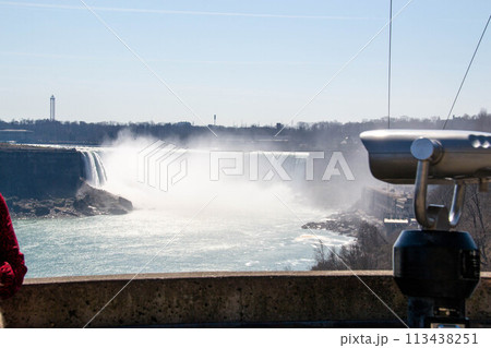 Beautiful Niagara Falls. Horseshoe Falls from the Canadian side in spring Beautiful Niagara Falls. Horseshoe Falls from the Canadian side in spring 113438251