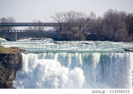 Beautiful Niagara Falls. Horseshoe Falls from the Canadian side in spring 113438255