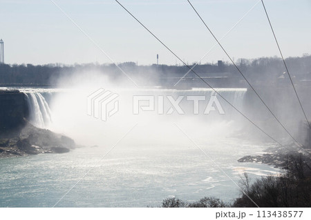 Beautiful Niagara Falls. Horseshoe Falls from the Canadian side in spring 113438577