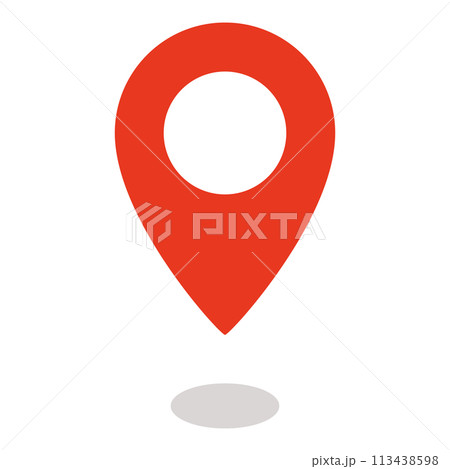 シンプルな赤いマップピン 113438598
