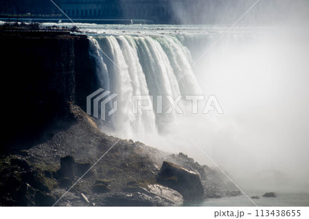Beautiful Niagara Falls. Horseshoe Falls from the Canadian side in spring Beautiful Niagara Falls. Horseshoe Falls from the Canadian side in spring 113438655