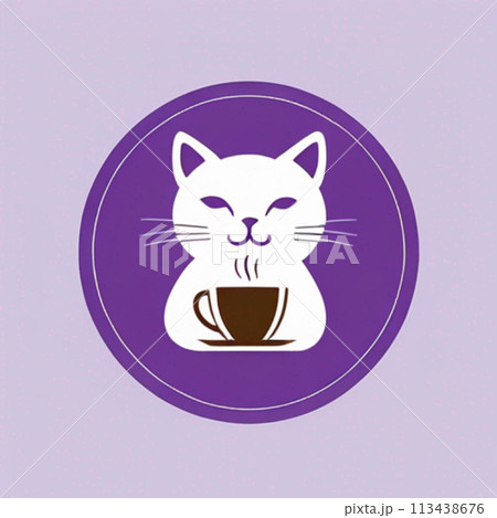 ねこ コーヒー ロゴ ねこ コーヒー ロゴ 113438676