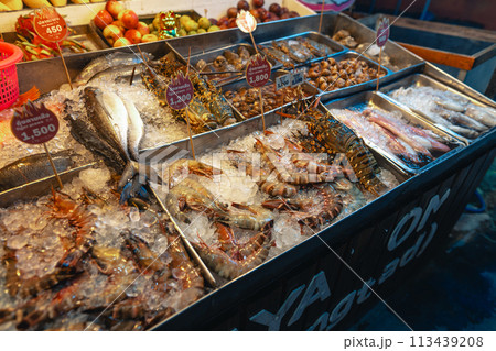 Fresh seafood for sale at seafood restaurants Fresh seafood for sale at seafood restaurants 113439208