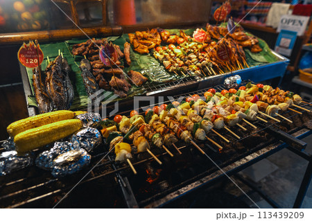 BBQ and grilled food at night at Walking Street 113439209