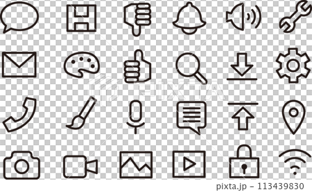 A simple icon set of smartphone tools 113439830